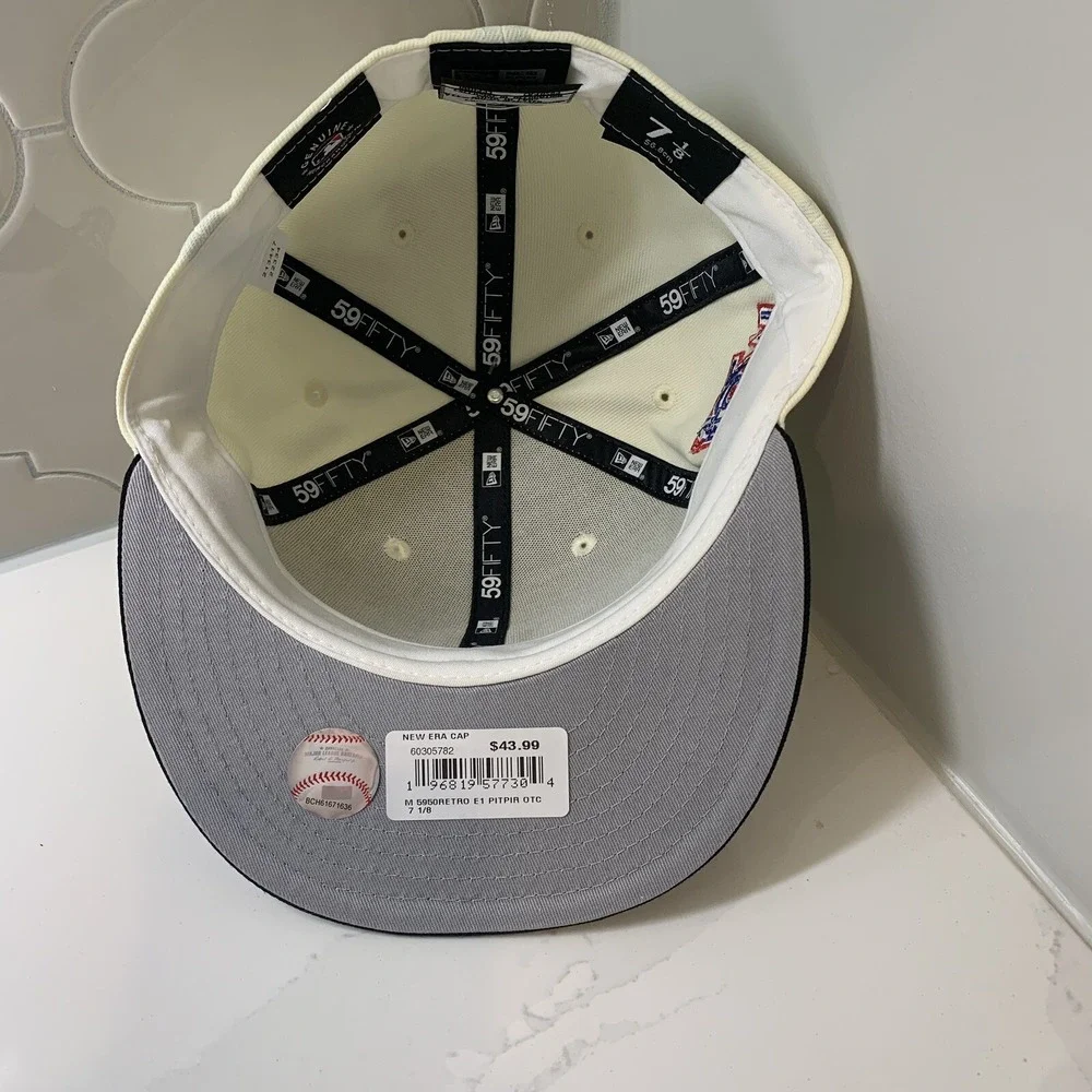Pittsburgh Pirates New Era 59FIFTY MLB Two Tone White Fitted Hat Cap Size 7 3/8